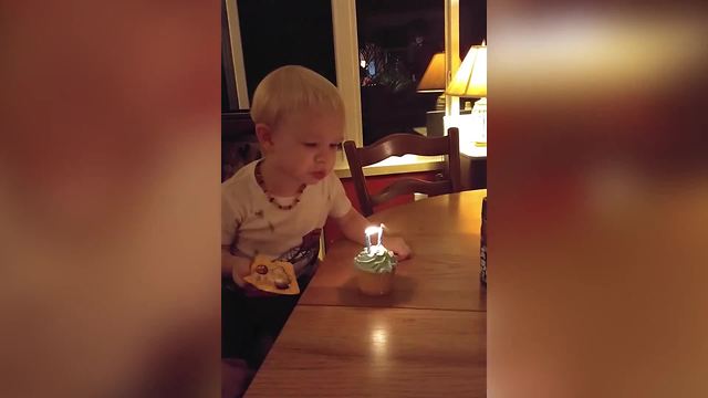 Little Boy Can’t Wait To Blow Out His Birthday Candles