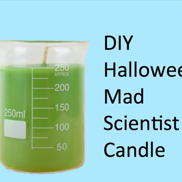 DIY Halloween mad scientist candle