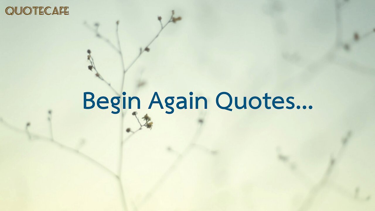 Begin Again Quotes