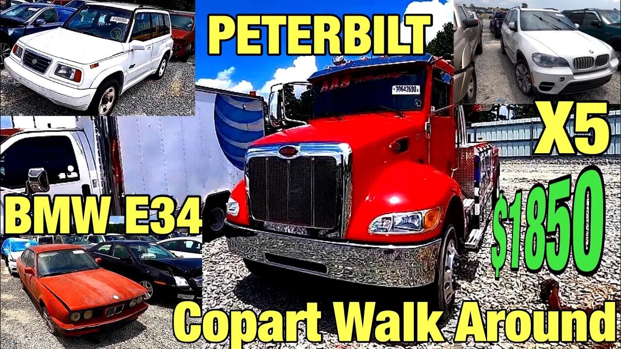 Peterbilt, BMW E34, X5, SRT, Copart Walk Around