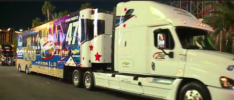 NASCAR Hauler parade makes its way down the Strip