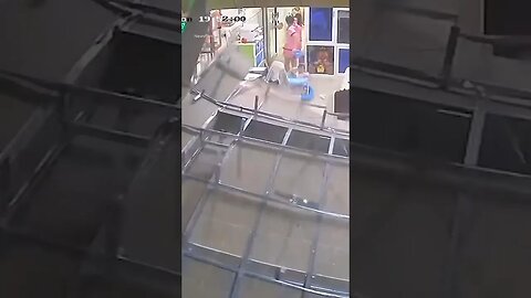 Barely Saves Baby From Collapsing Roof!