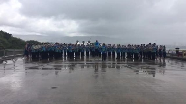 RAW VIDEO, Tucson area marching band plays in Hawaii at the Battleship Missouri Memorial