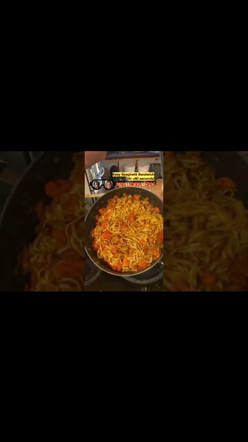 Easy Spaghetti Sandwich. It was my favorite school lunch sandwich. Best with leftover spaghetti.