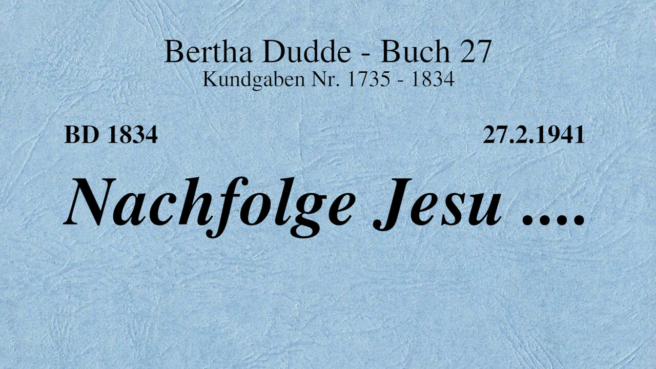 BD 1834 - NACHFOLGE JESU ....