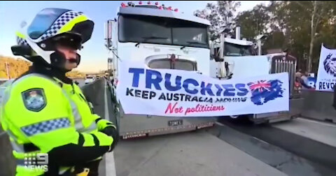 COMMISTRALIA: Truck drivers blocking important roads to protest against pharma-fascism