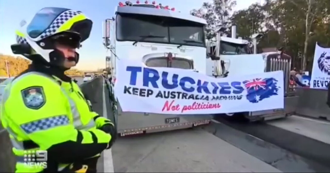 COMMISTRALIA: Truck drivers blocking important roads to protest against pharma-fascism