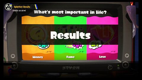 Splatoon 3 - Splatfest #8 (Global): Money vs. Fame vs. Love - Final Results