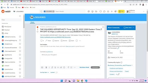 Solveres Meetings Tuesday/Thursday 7 PM ET And Saturday 1 PM ET