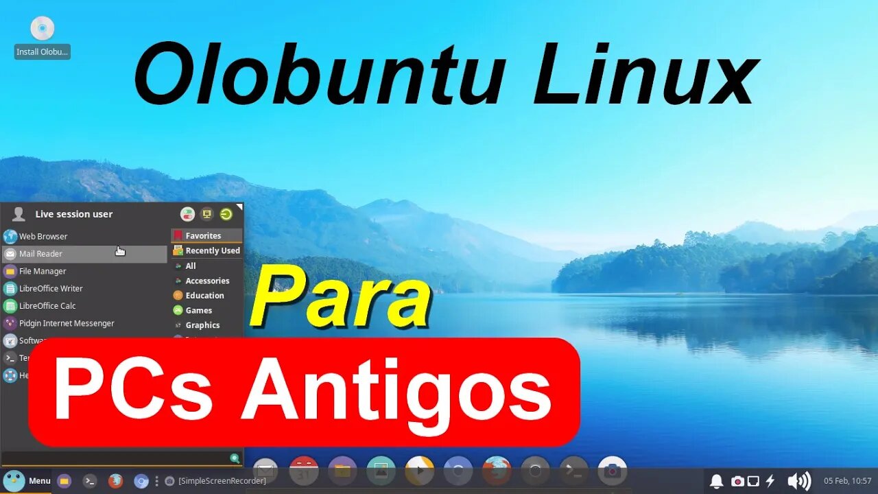 Olobuntu Linux base Xubuntu. Muito leve. Para Pcs modestos