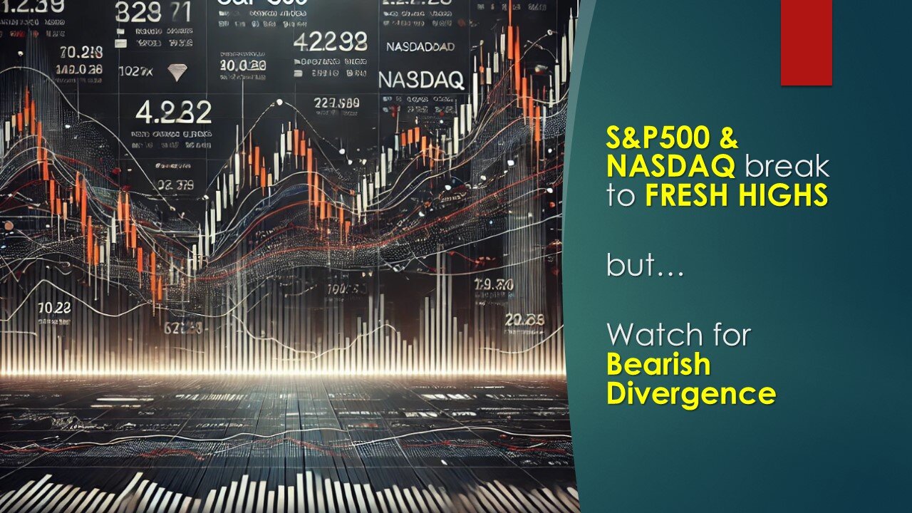 SP500 and NASDAQ break to new highs but WATCH BEARISH Divergence