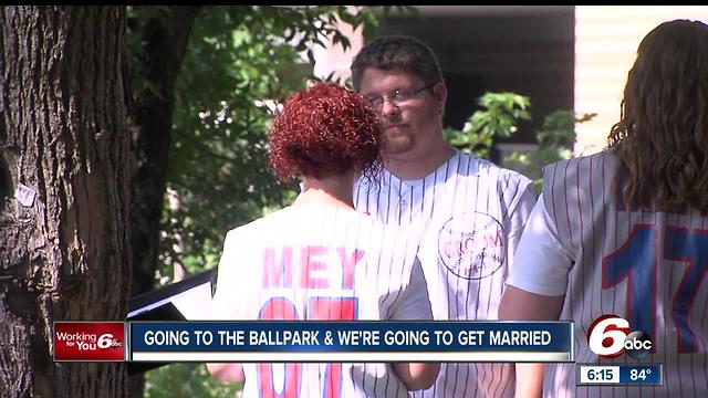 Couple marries at Victory Field