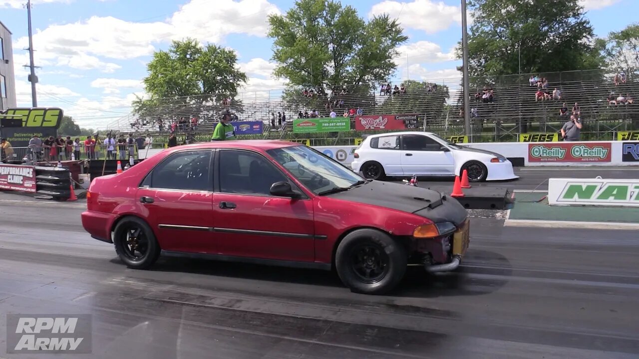 Turbo EG Honda Civic Coupe | Import Face Off Drag Races | National Trail Raceway