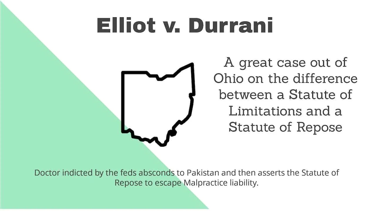 Ohio: Statute of Repose Tolled by Running Away