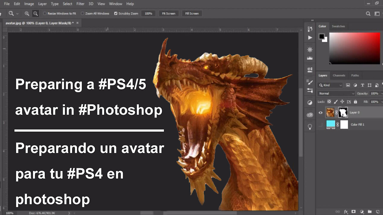 Preparing a #PS4/5 avatar in #Photoshop | Preparando un avatar para tu #PS4 en photoshop