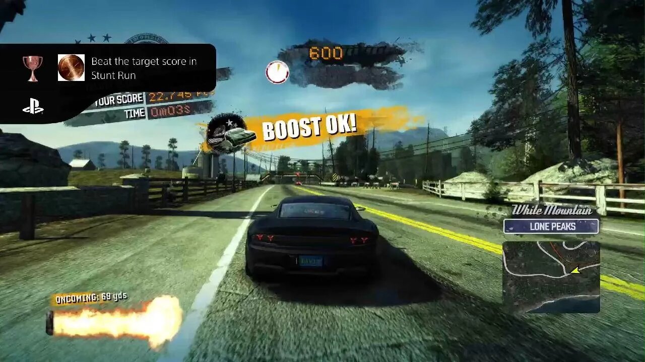 Beat the target score in Stunt Run - Awarded for winning any Offline Stunt Run - Burnout Paradise