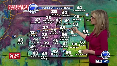 Windy along the Front Range this weekend, with light rain and snow on Saturday.