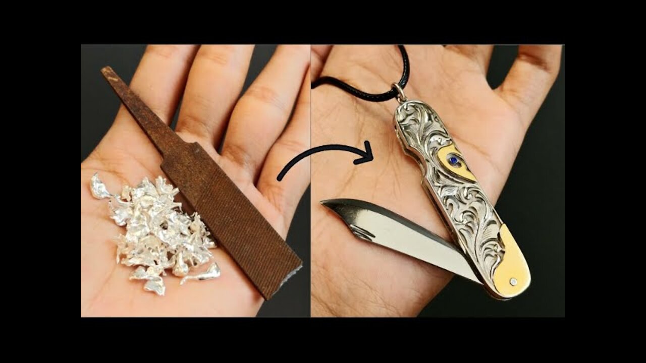 i turned a rusty file into a neck knife - handmade jewelry