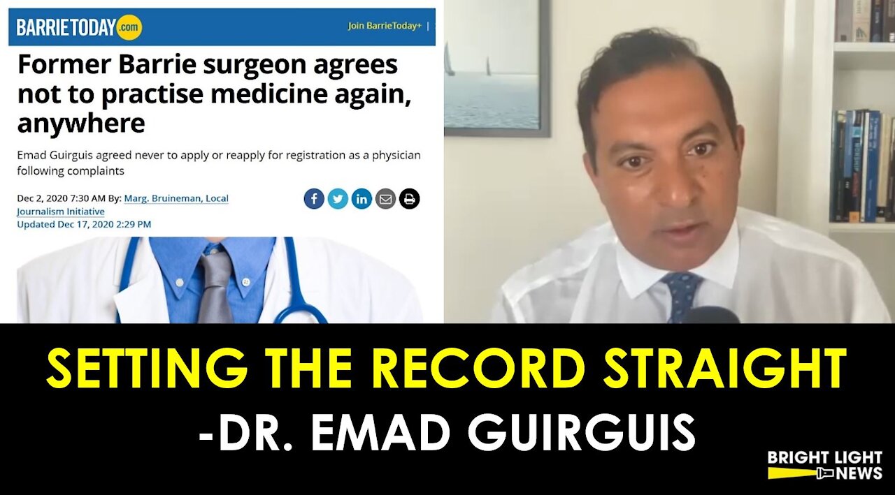 Dr. Emad Guirguis Sets Record Straight on Defamatory Barrie Today Article