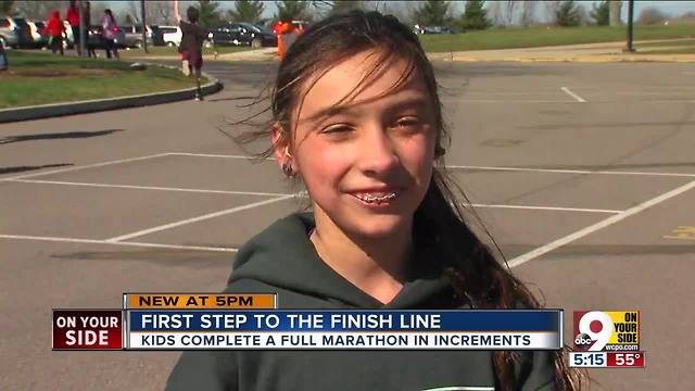 Children complete full marathon in increments