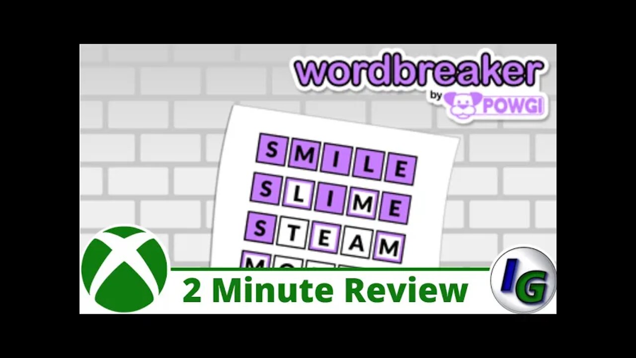 Wordbreaker by POWGI 2 Minute Game Review on Xbox