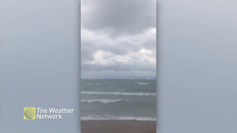 Winds kick up waves on Georgian Bay