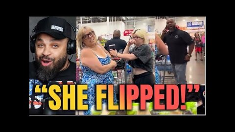 White Ladies Keeps Hitting Black Man With Shopping Cart Until This Happens