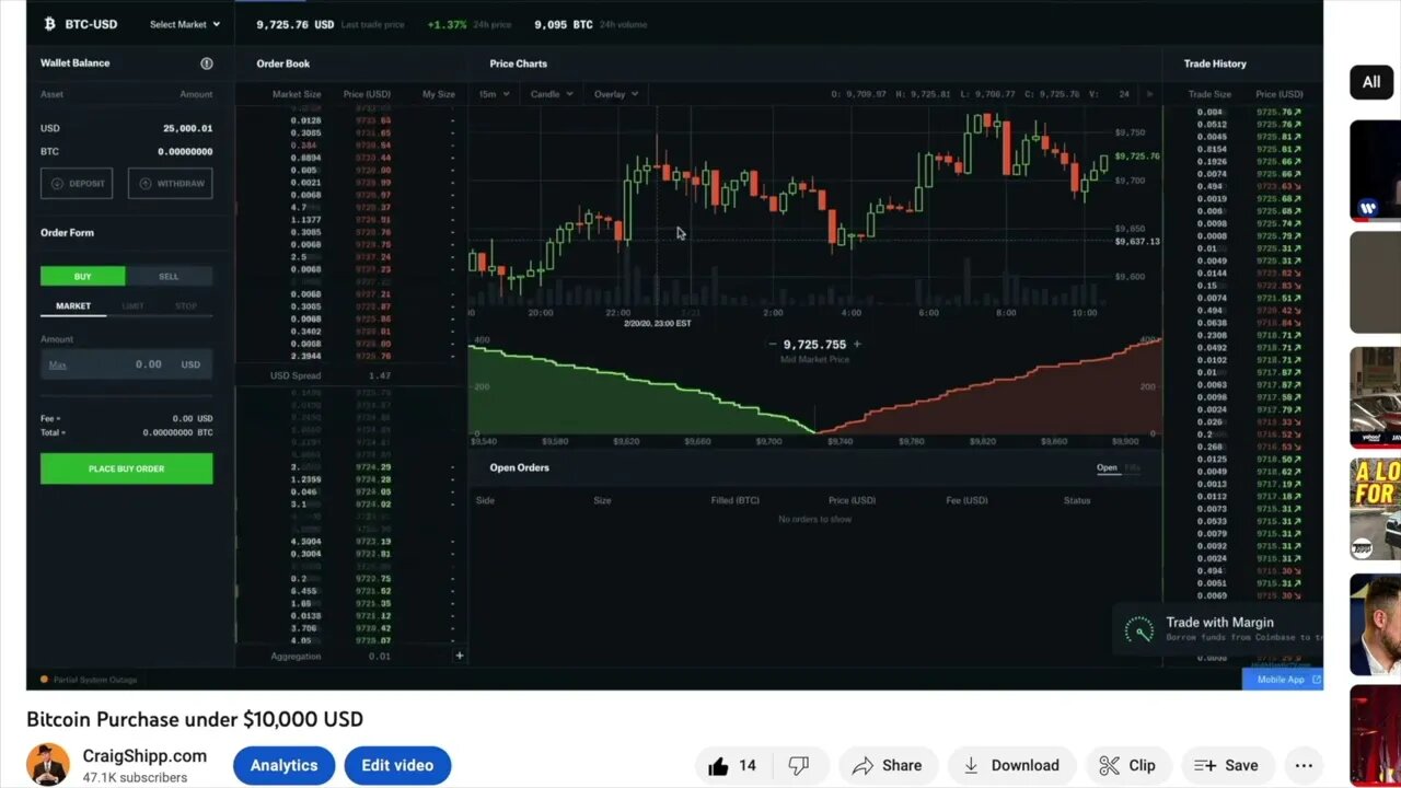 CraigShipp buying 2.5 Bitcoin at $10,000 each Feb 2020