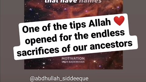 One of the tips Allah ❤️ opened for the endless sacrifices of our ancestors