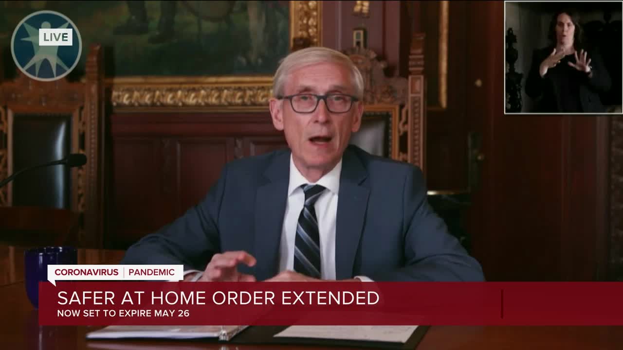 Full announcement: Gov. Tony Evers extends Wisconsin's 'Safer at Home' order until May 26