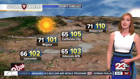Bakersfield headed into the 100's for 4th of July week