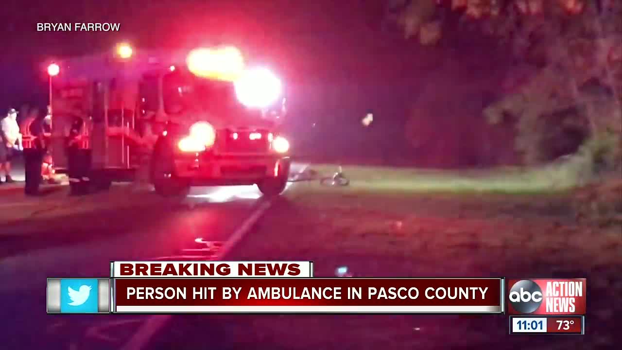 Bicyclist hit by ambulance in Pasco County, taken to hospital