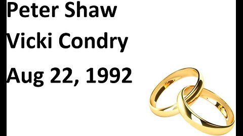 Peter Shaw Vicki Condry Wedding