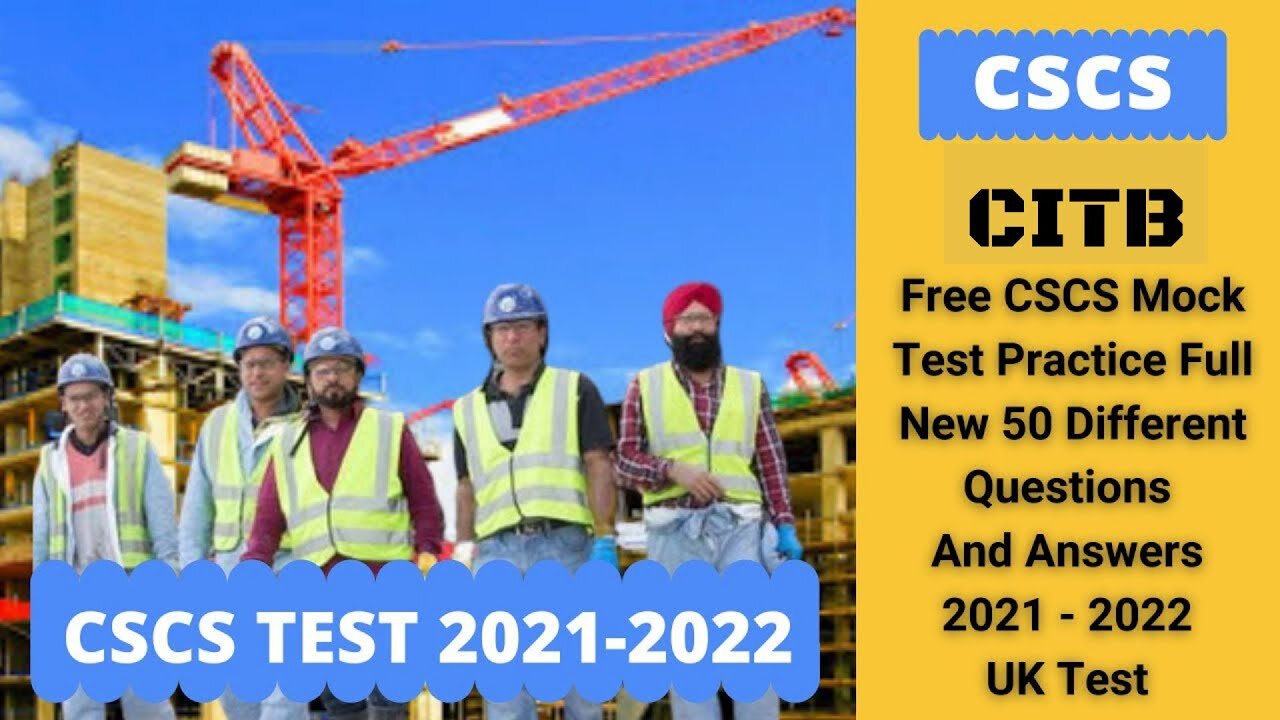 Free CSCS Latest Test Practice Full New 50 Different Questions And Answers 2021 Real UK Test Video13