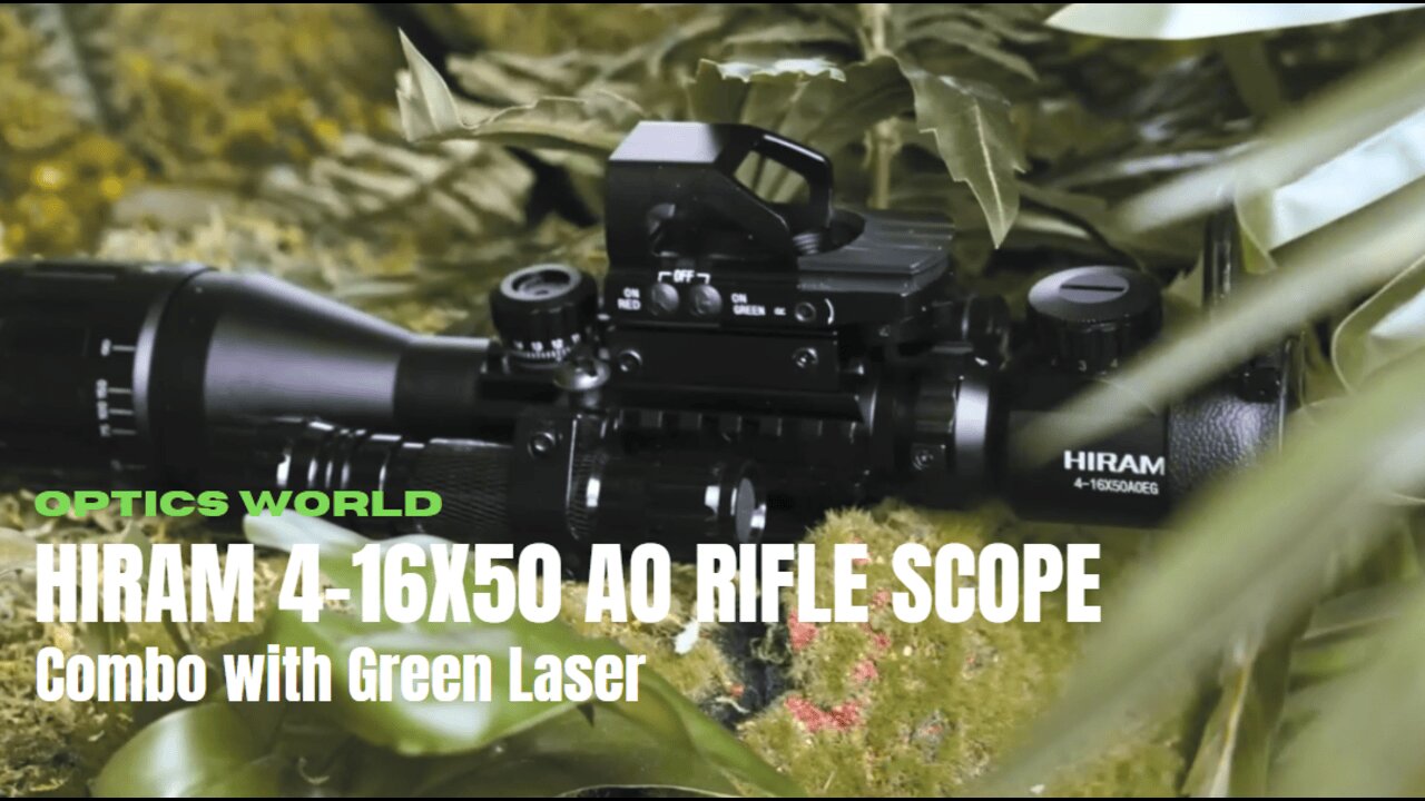 HIRAM 4-16x50 AO Rifle Scope Combo with Green Laser