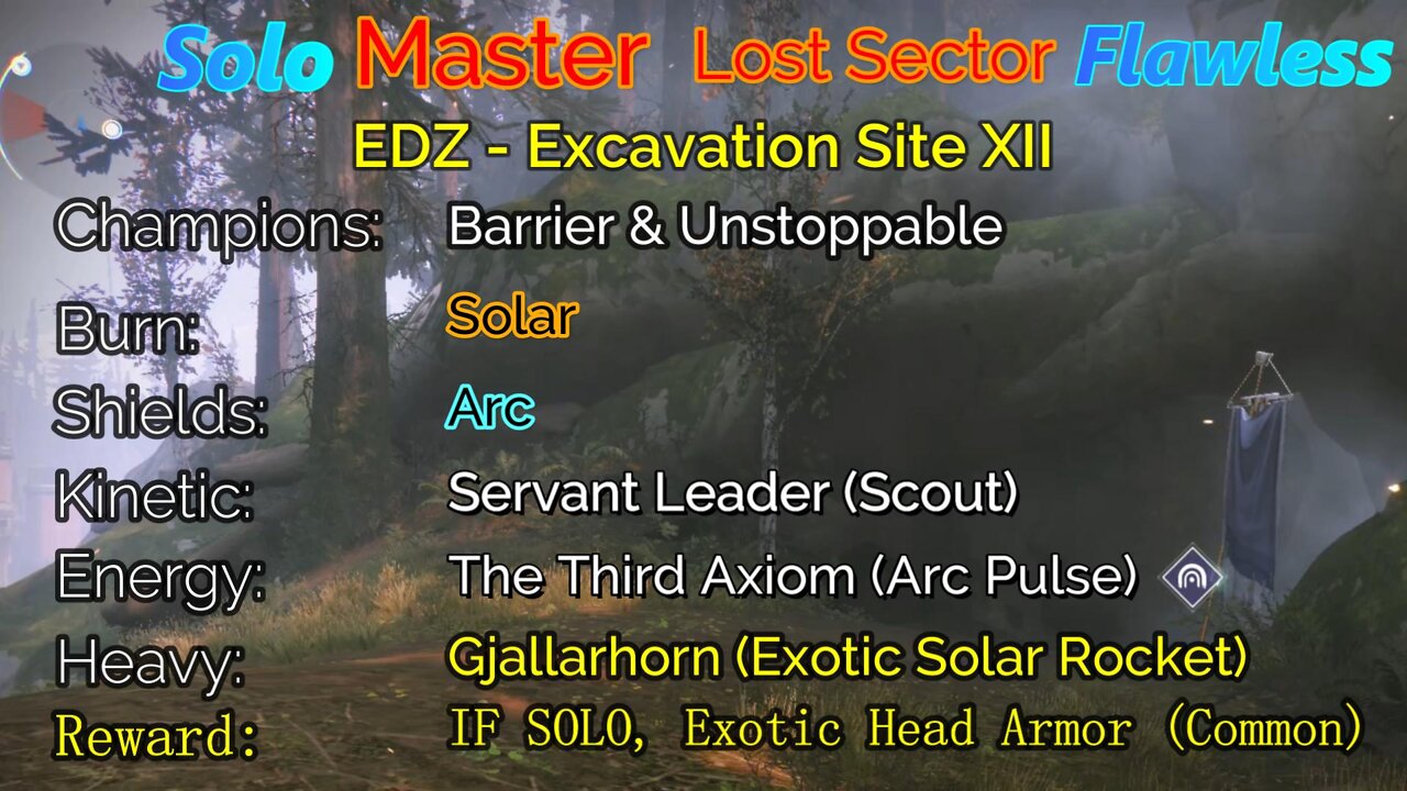 Destiny 2 Master Lost Sector: EDZ - Excavation Site XII Solo-Flawless 8-17-22