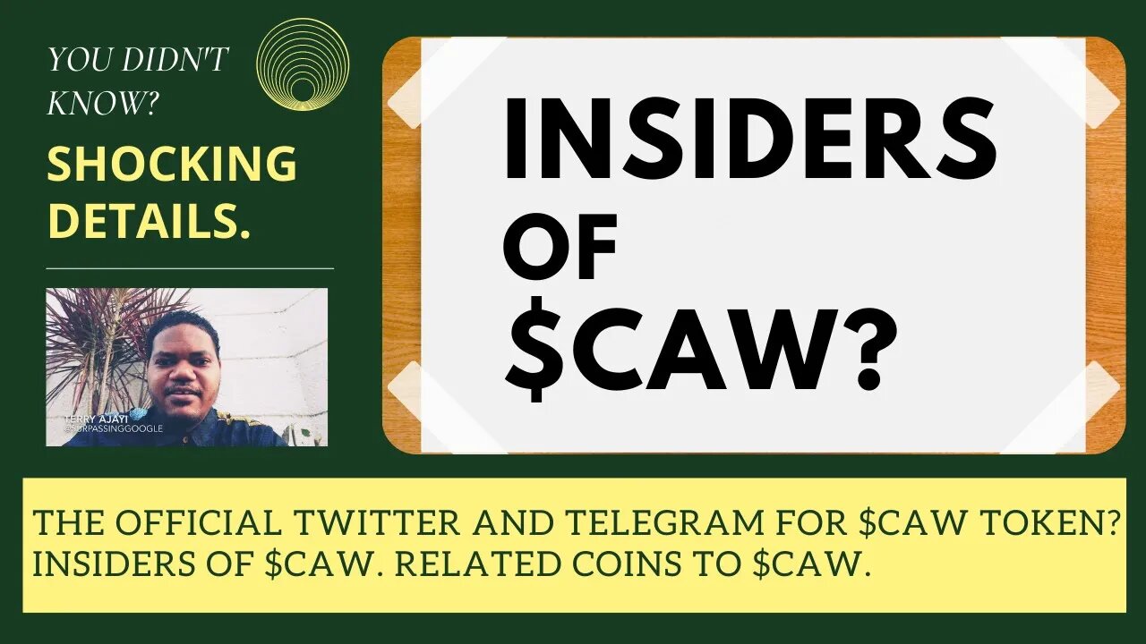 The Official Twitter And Telegram For $CAW Token? Insiders Of $CAW. Related Coins To $CAW.