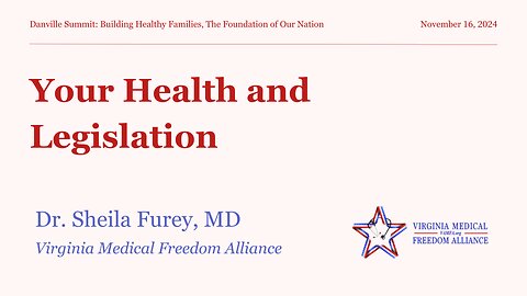 Your Health and Legislation with Dr. Sheila Furey, MD