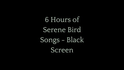 6 Hours of Serene Bird Songs - Black Screen | Nature's Symphony for Relaxation, Sleep & Focus