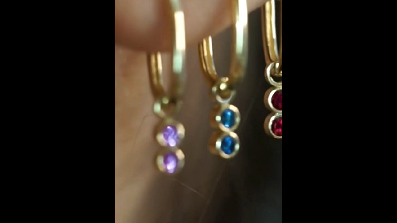 Colour Gemstone Charms For Huggie Hoops