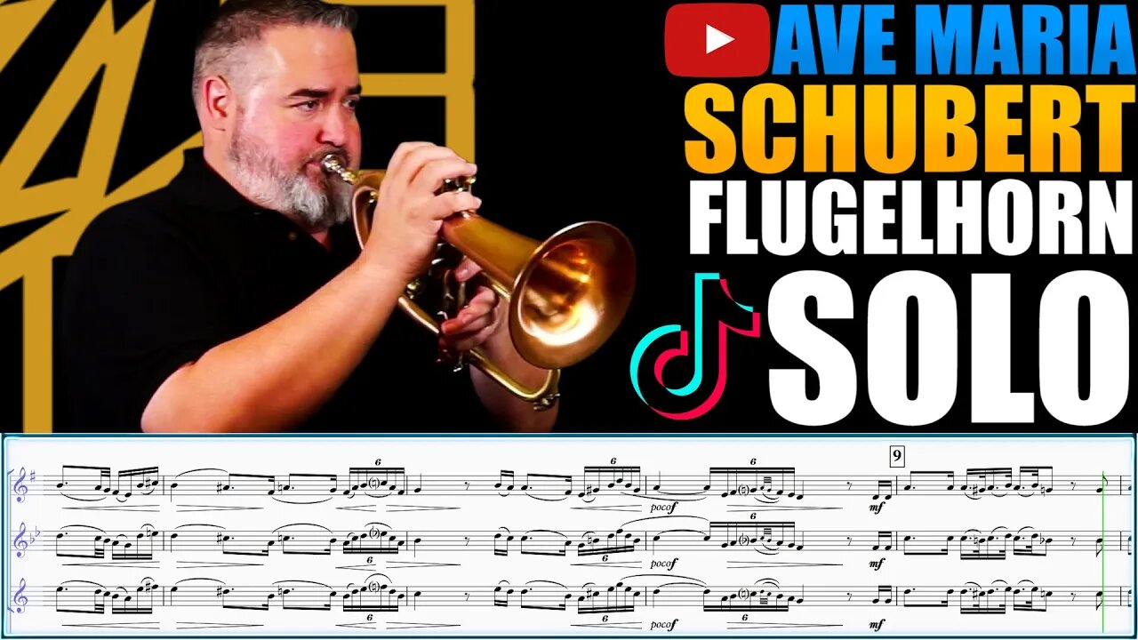 Schubert "Ave Maria" Flugelhorn Solo - Drew Fennell. Play Along!