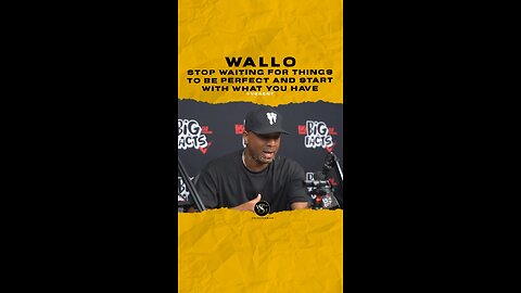 @wallo267 Stop waiting for things to be perfect and start with what you have