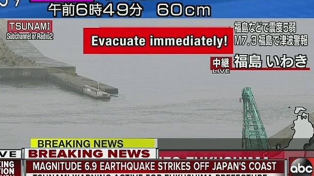 7.3-magnitude earthquake strikes near Fukushima