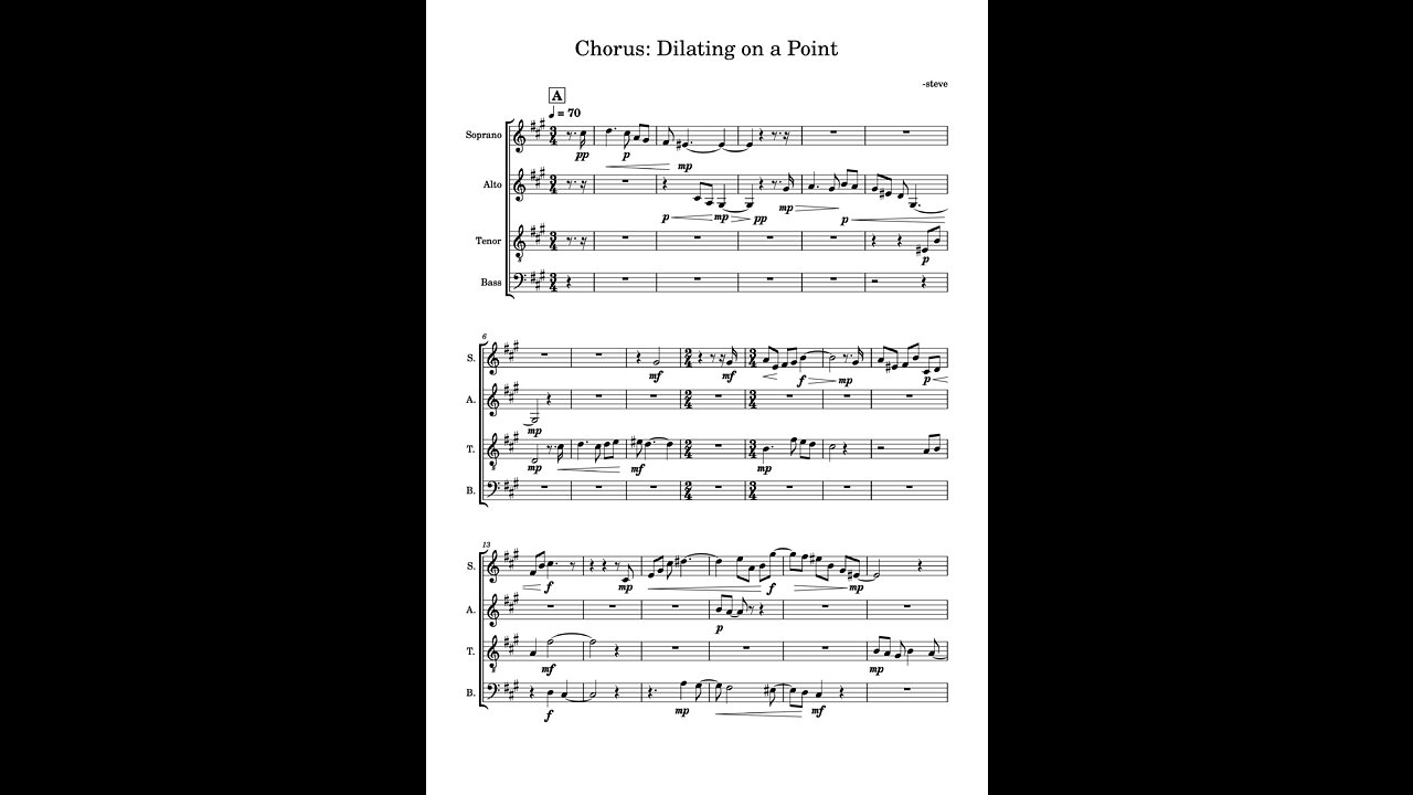 Dilating on a Point - Music for 4 Voices: Revised