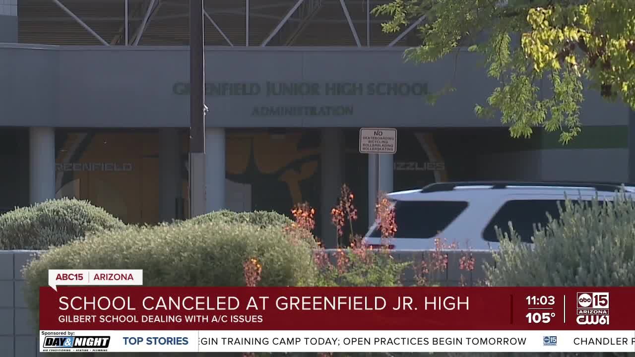 Gilbert junior high school classes canceled Wednesday due to air-conditioning issues