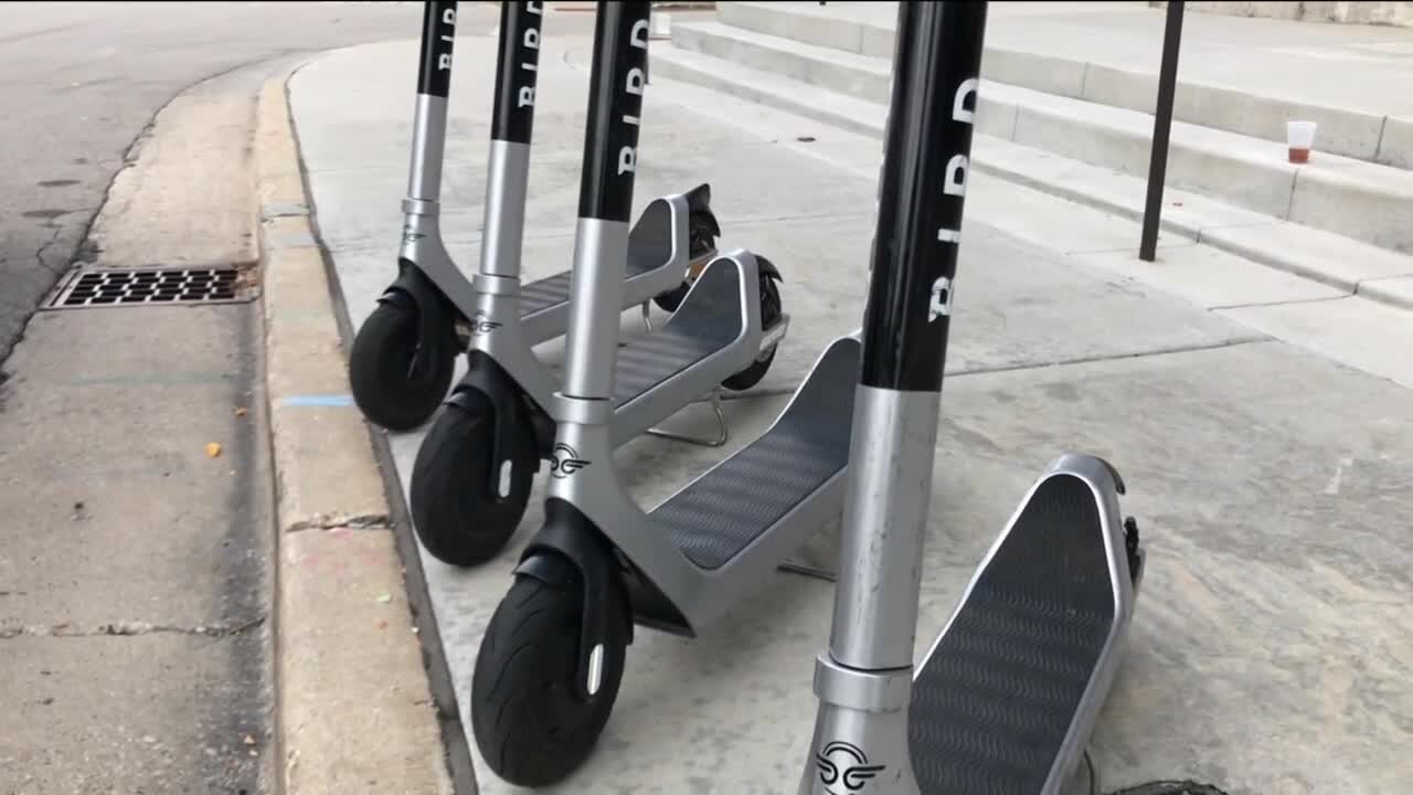 Milwaukee DPW installs 'parking corrals' around city to keep scooters off of sidewalks