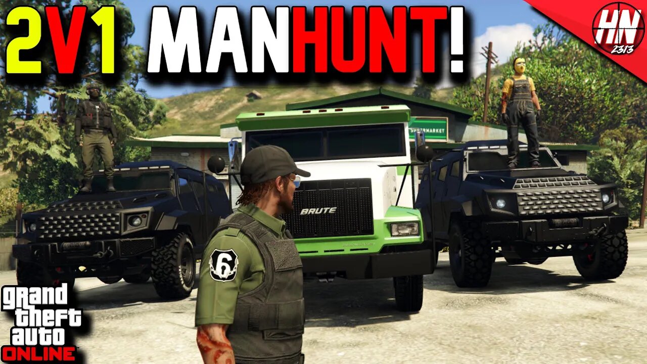 GTA 5 BANK RUN MANHUNT!