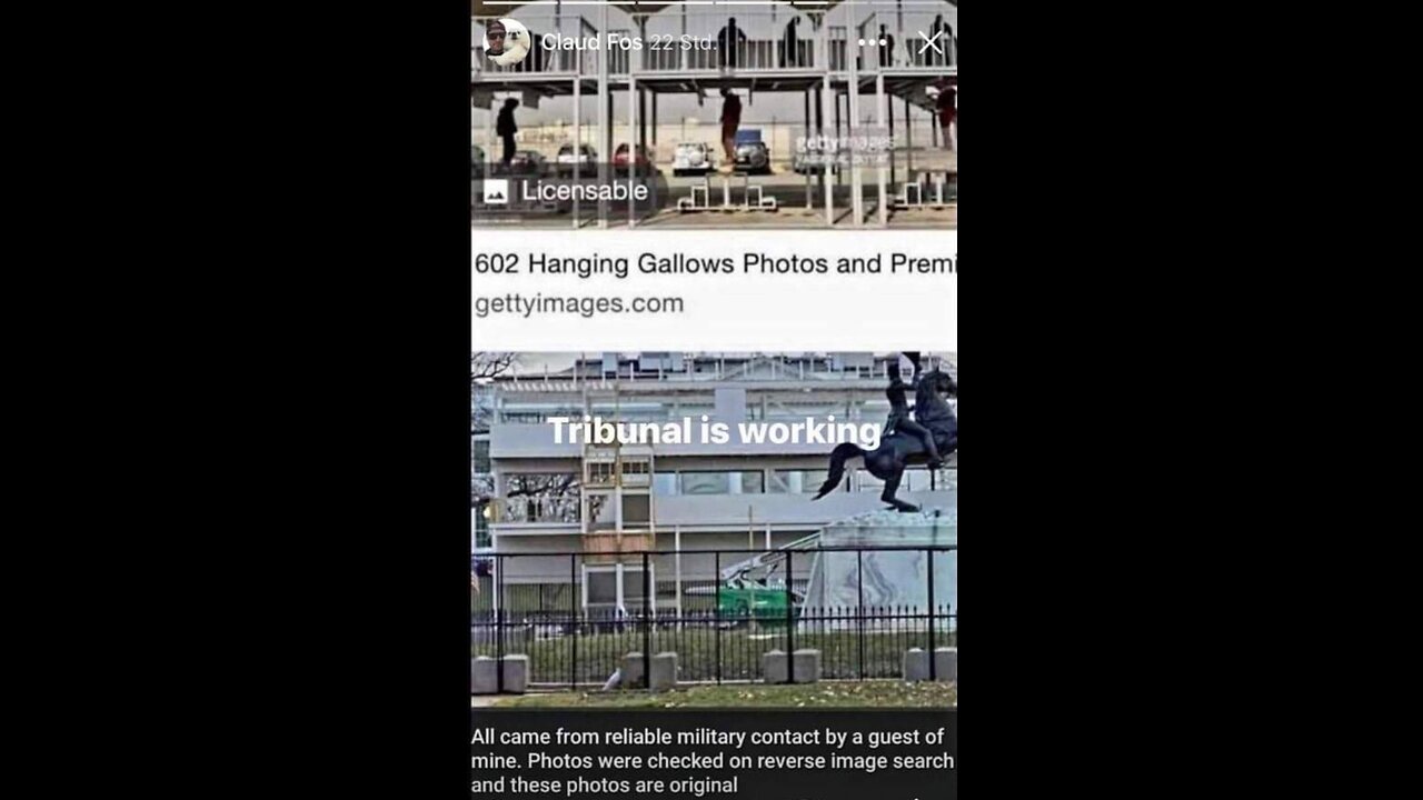 HANGING GALLOWS at the building in front of white house - ROPES FOR TRAITORS