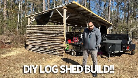 How To Build A DIY Log Shed From Trees On The Homestead Part 3!!