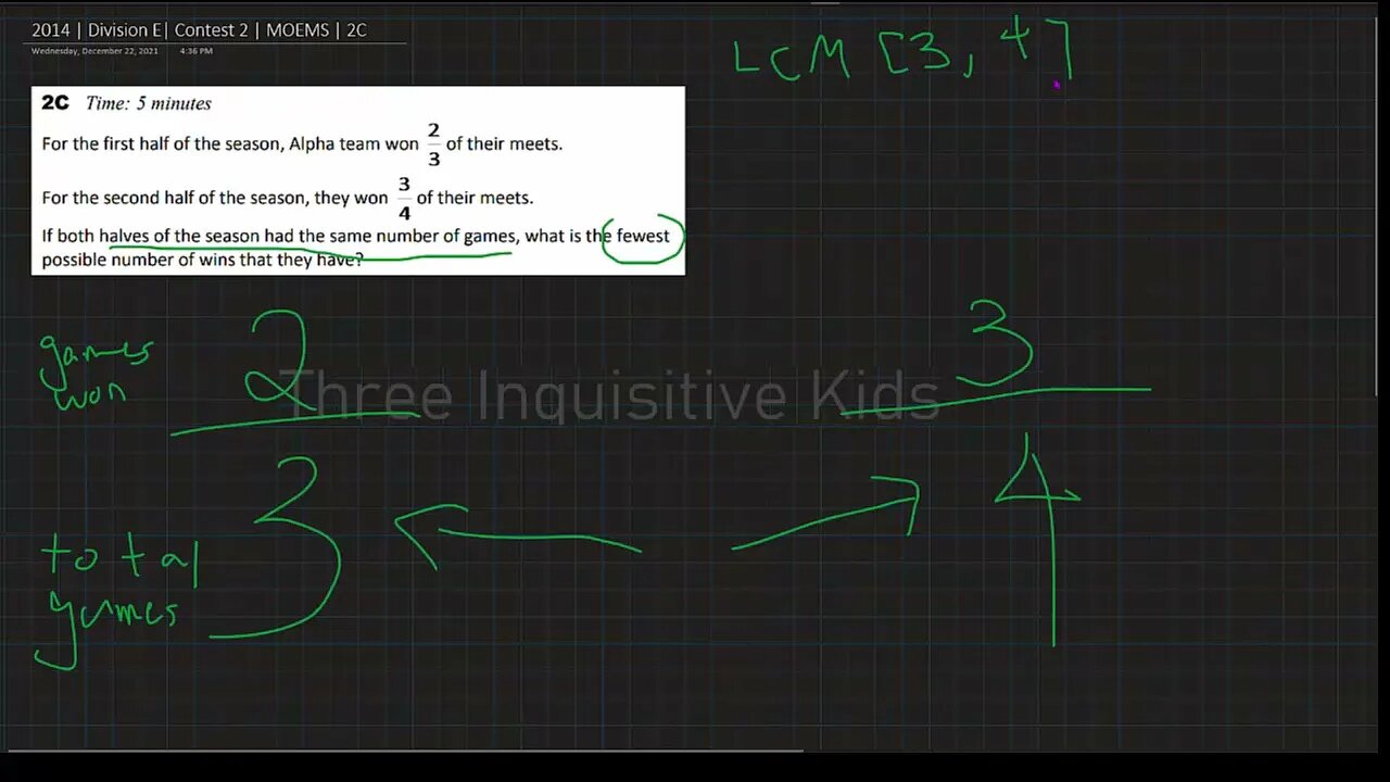 Math Olympiad for Elementary | 2014 | Division E | Contest 2 | MOEMS | 2C